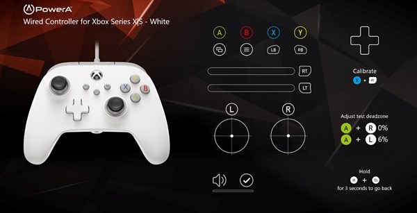 Gamer HQ App screen showing controller testing functions