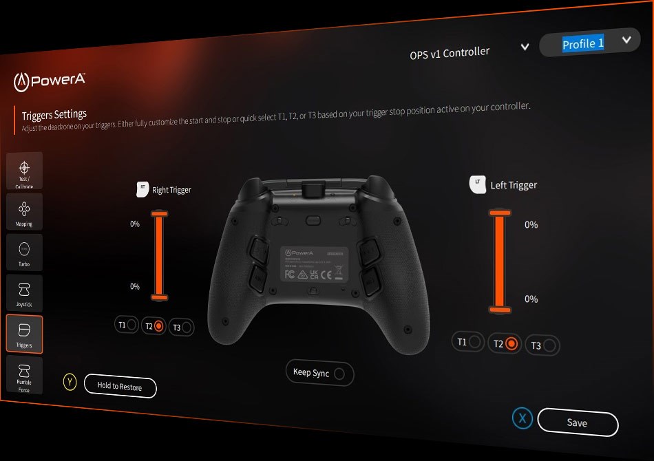 App screen showing trigger settings